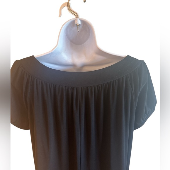 Tiana B Short Sleeve Flowy Midi Dress Size XL Black Round Neck Button Detail - Picture 6 of 11